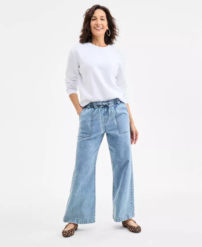 Women's Pull-On Wide-Leg Jeans - thumbnail 5