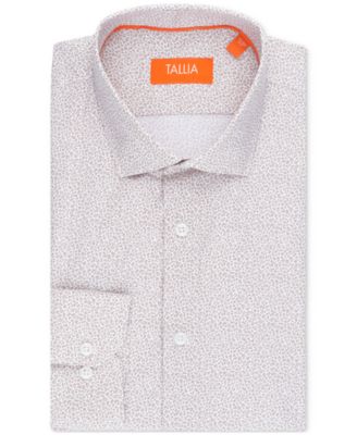 Men's Slim Flit Micro Floral Print Button-Front Dress Shirt