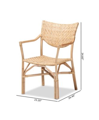 23.2" Finished Rattan Damani Modern Bohemian Dining Chair