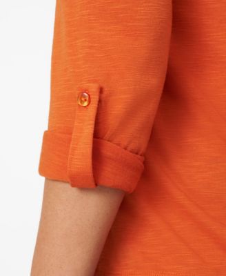 Women's Pintuck Pleat Henley Top