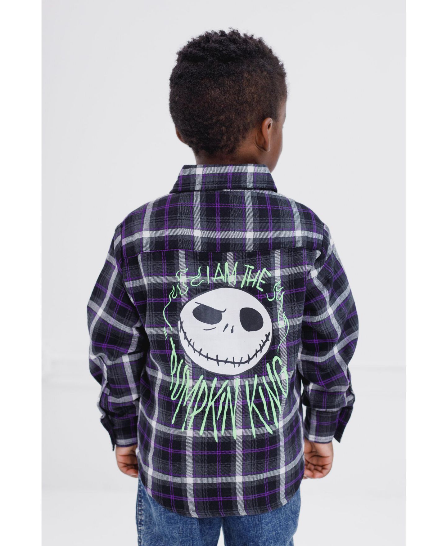 Рубашка Nightmare Before Christmas Disney Mickey Mouse Button Down Dress Shirt для мальчиков-малышей, цвет: Чёрный / Зелёный — фото 6