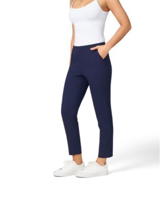 Women's Stripe Slim Fit Pull On Cropped Pant