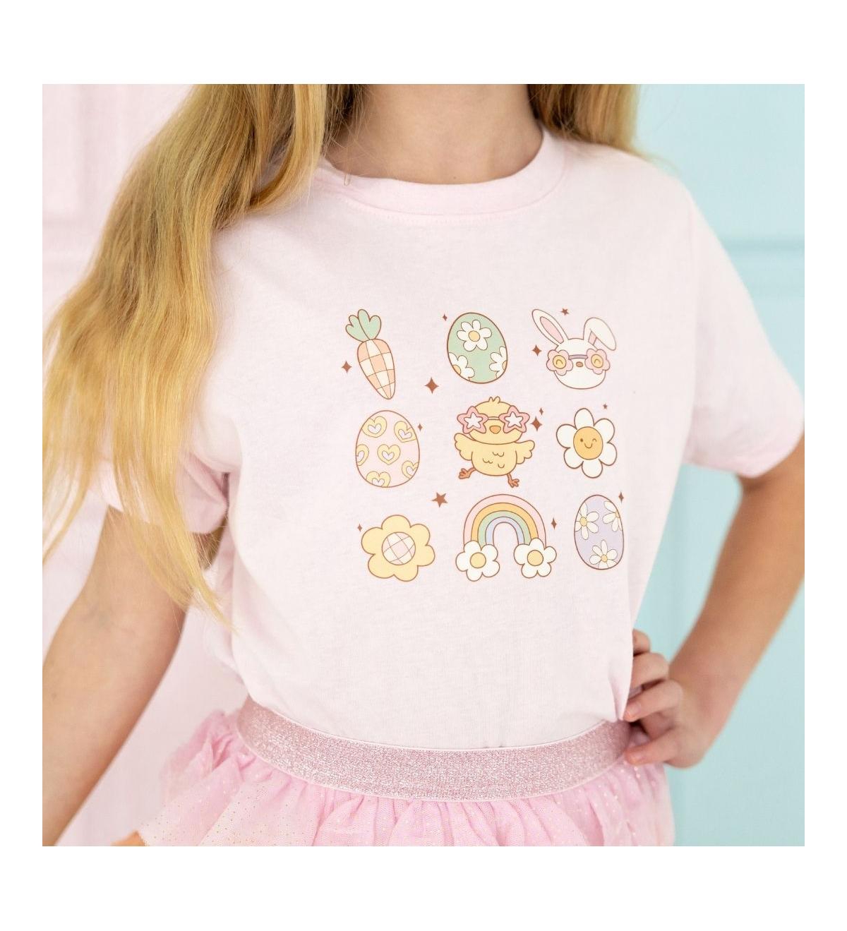 Sweet Wink Toddler Girls Groovy Chick Easter Short Sleeve T-Shirt