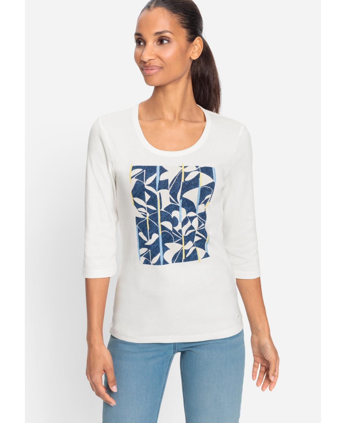 Women's Placement Print T-Shirt - Off white
