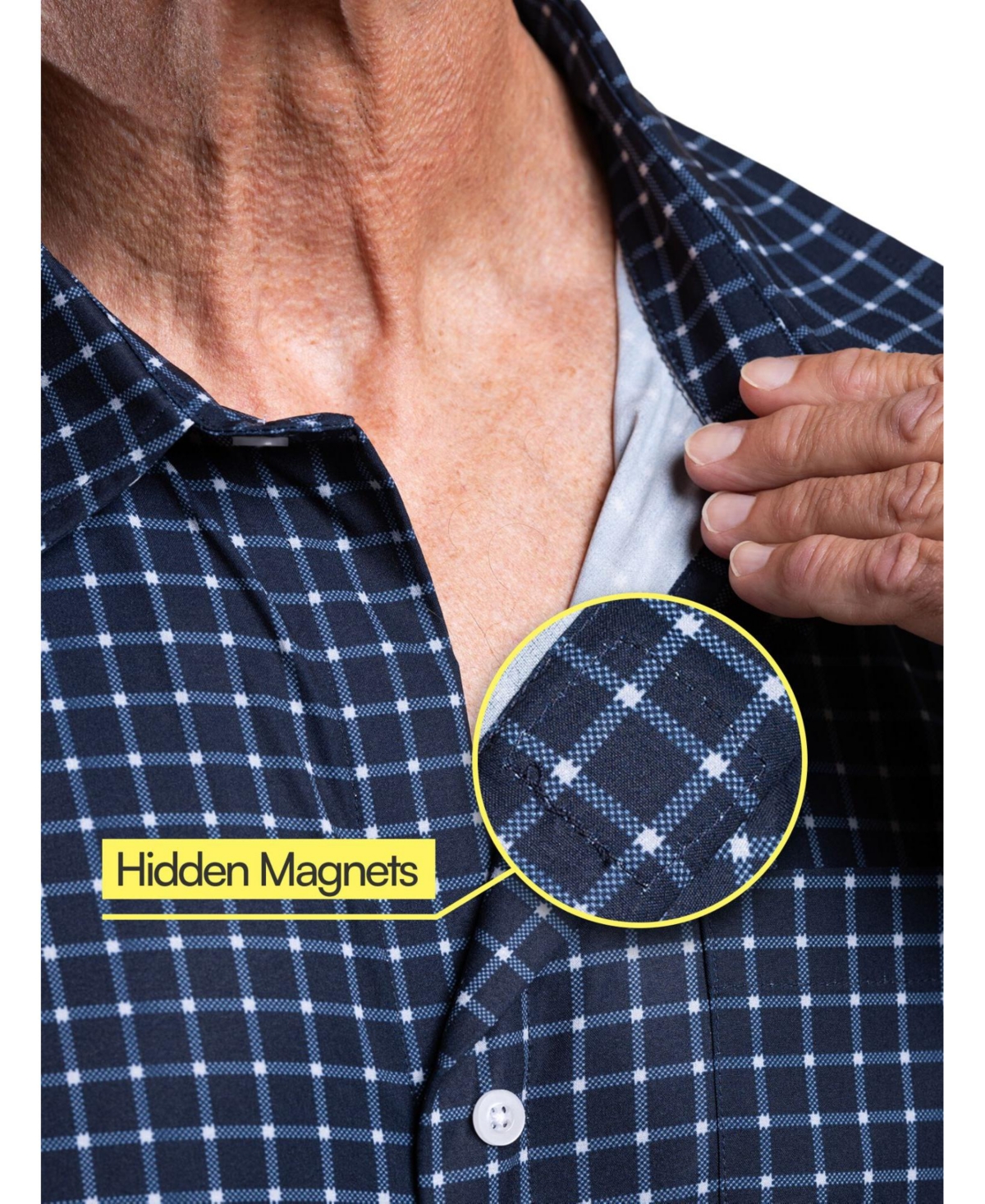JOE & BELLA MEN'S ADAPTIVE SLIM-FIT MAGNETIC BUTTON-DOWN SHIRT 