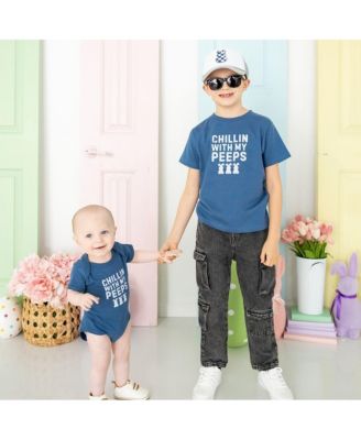 Toddler Boys Chillin With My Peeps Easter Short Sleeve T-Shirt