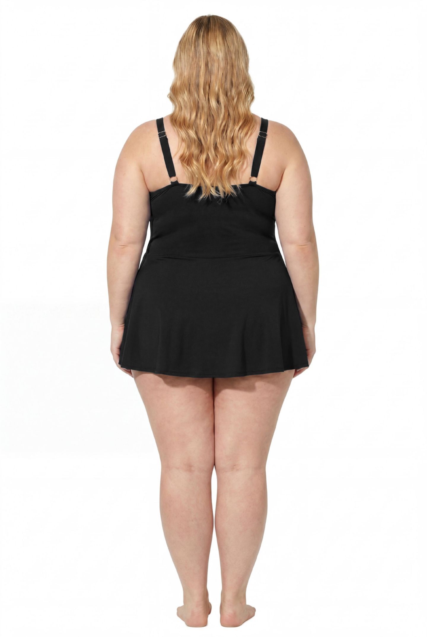 Купальник, с юбкой, с запахом, высокая горловина — Swimsuits for All, цвет: Чёрный — фото 2