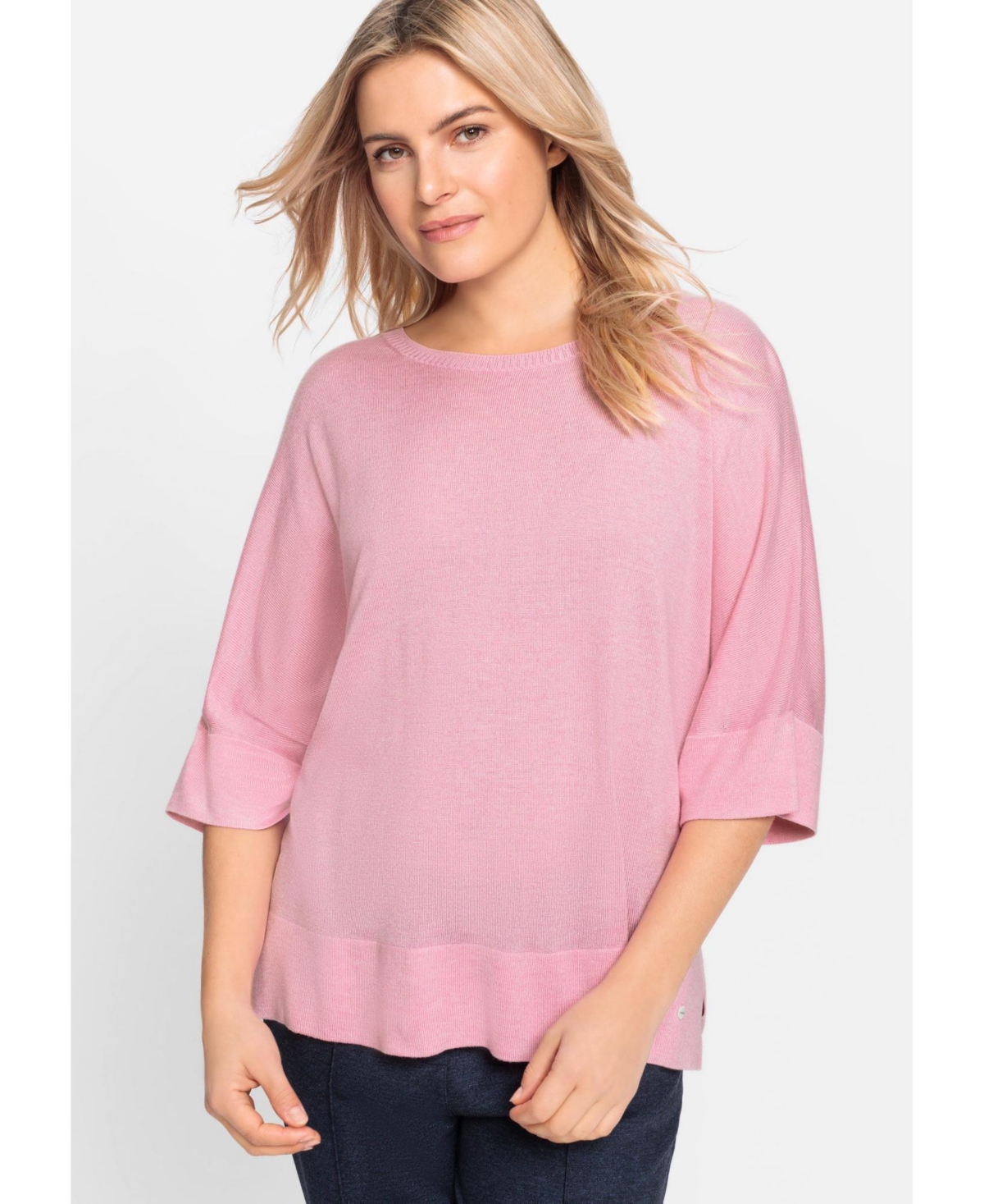 Women's Boatneck Dolman Pullover Sweater - Seashell rose mel.