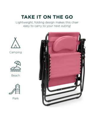 Oversized Zero Gravity Chair, Folding Outdoor Patio Recliner w/ Cup Holder