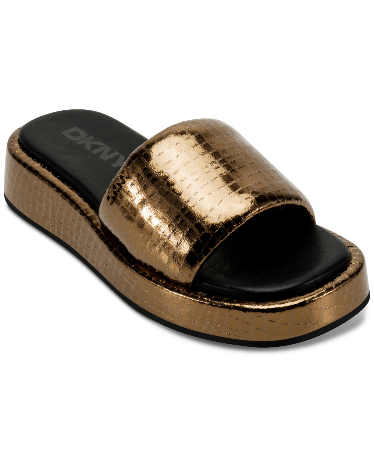Dkny Lachine Platform Slide Sandal In Bronze