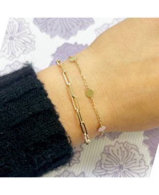 Golden Disc Chain Bracelet 14K Gold