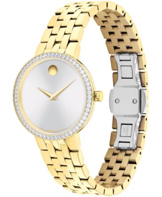 Women's Museum Classic Lab Grown Diamond Swiss Quartz Light Yellow PVD Watch, 29.5mm