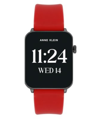 Women's Connect It Stellar Smartwatch with Gold-Tone Stainless Steel Mesh and Red Silicone Band, 45mm