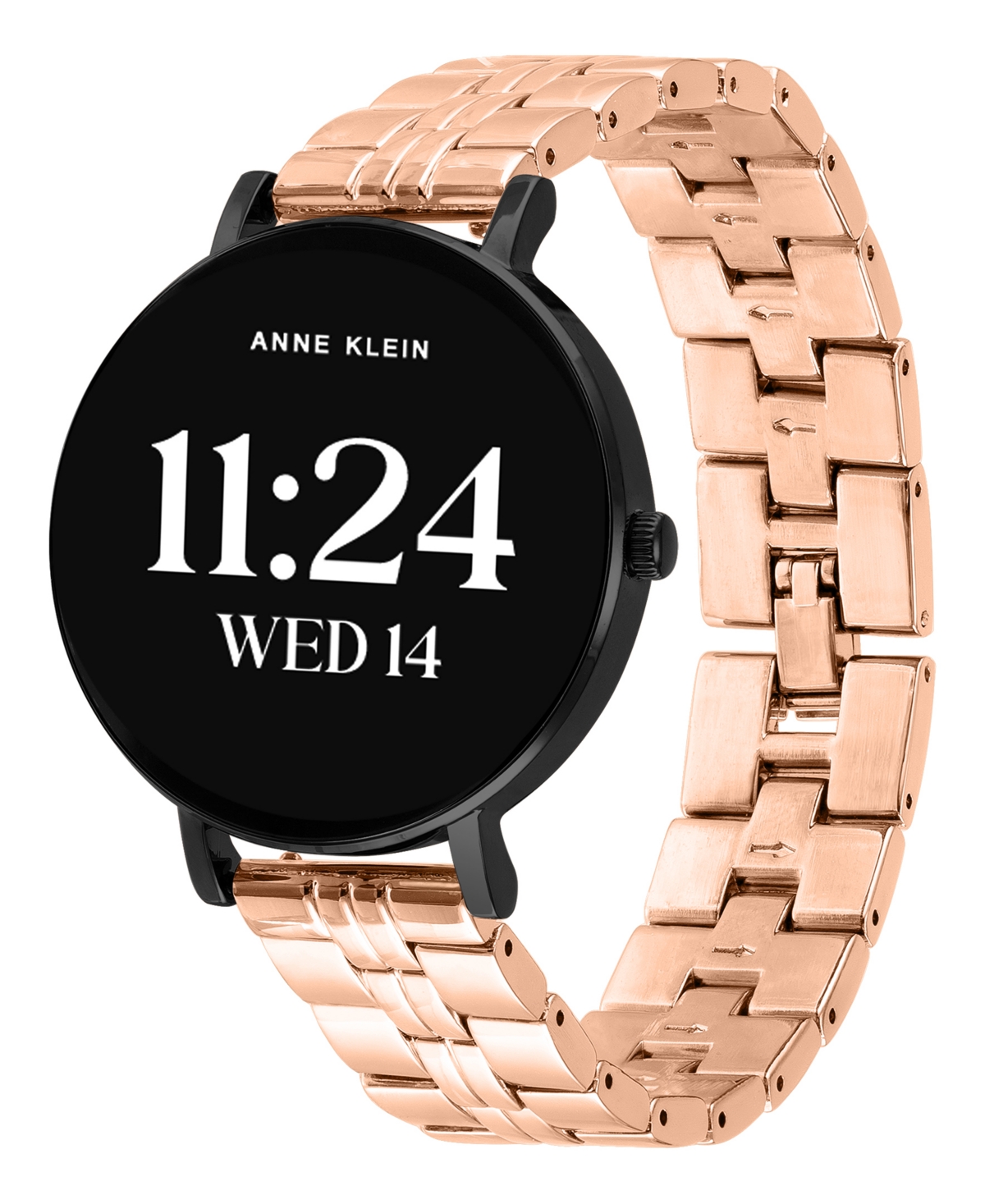 Anne Klein Women's Connect It Prism Smartwatch with Rose Gold-Tone Metal Alloy and Pink Silicone Band, 30mm