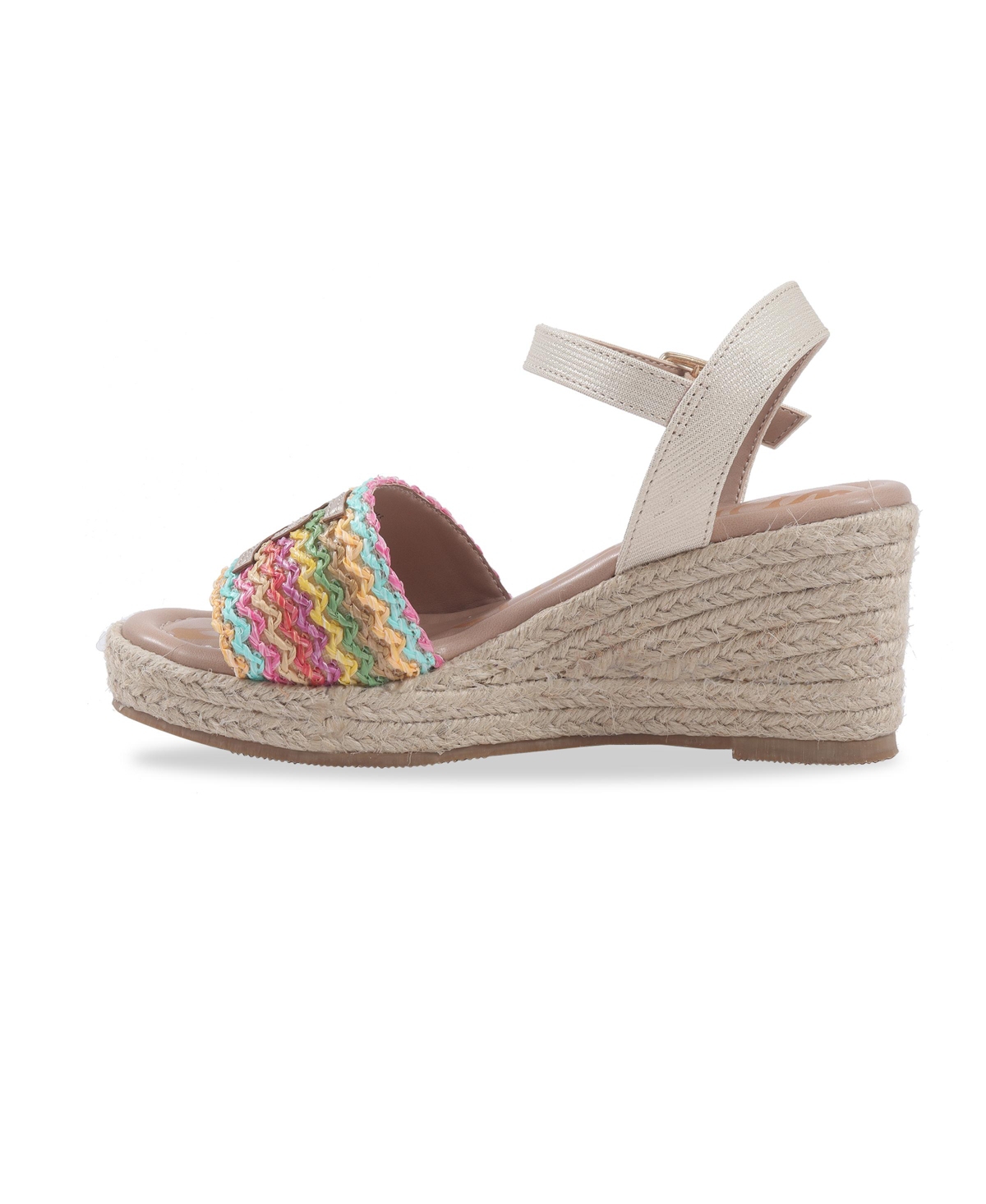 Shop Sam Edelman Little And Big Girls Lucia Band Espadrille Wedge Sandals In Multi