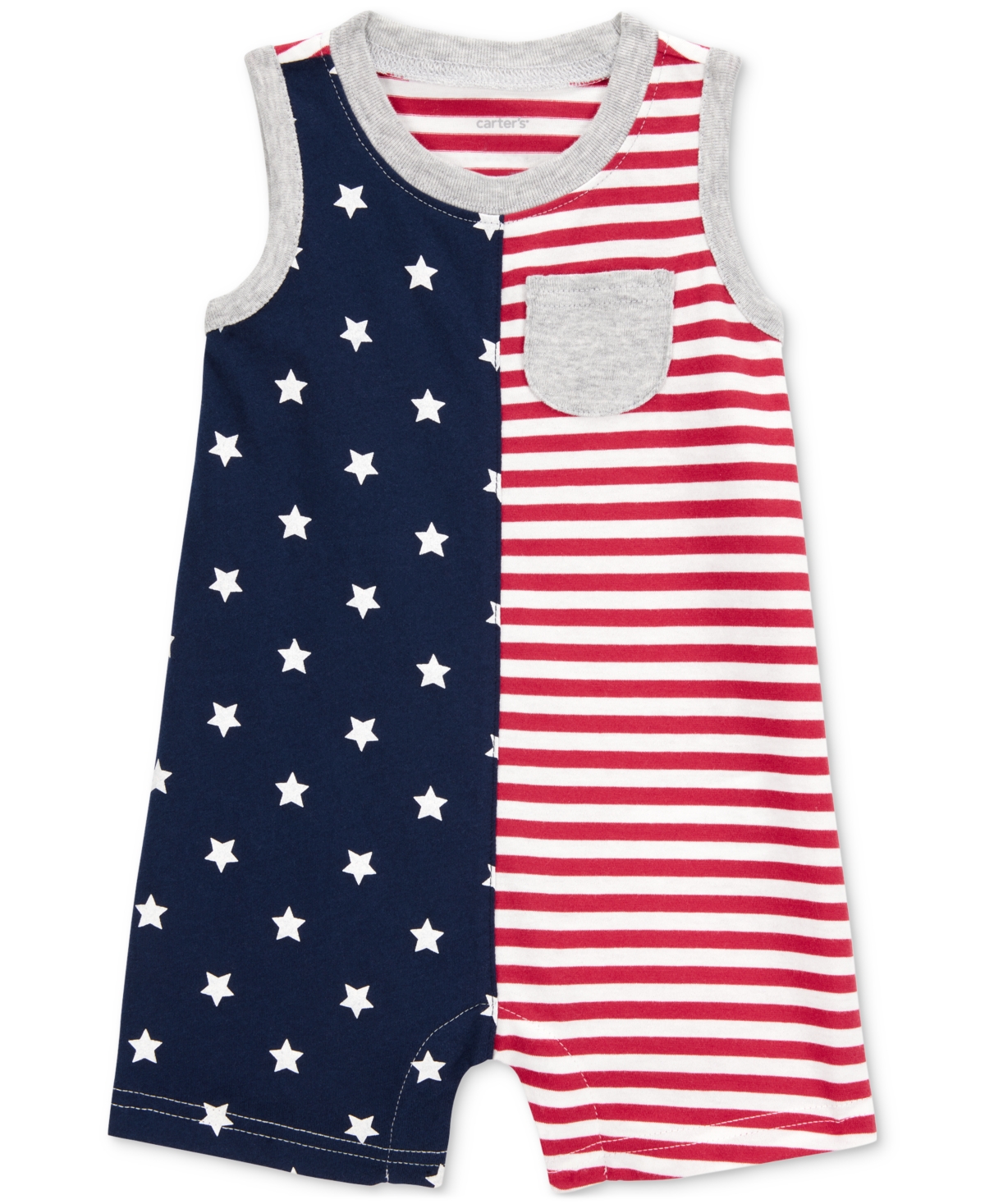 Shop Carter's Baby Boys July 4th Romper In Red,white,blue