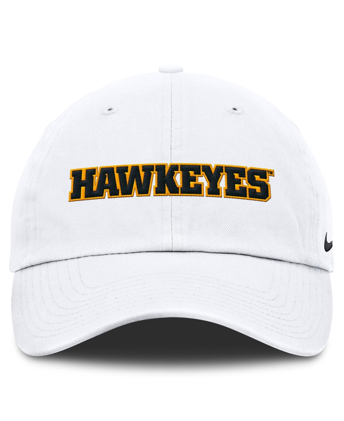 Nike Iowa Hawkeyes Core Club Mascot Wordmark  Men's College Adjustable Hat In White