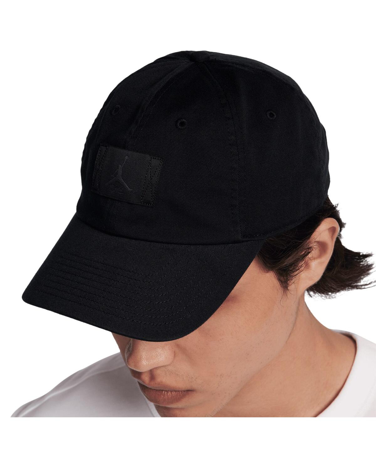 JORDAN MEN'S BLACK LOGO ADJUSTABLE HAT 