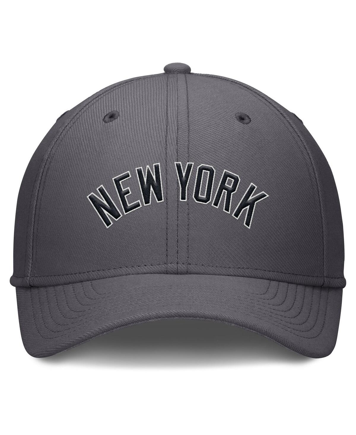 Nike New York Yankees Swoosh  Men's Dri-fit Mlb Hat In Gray