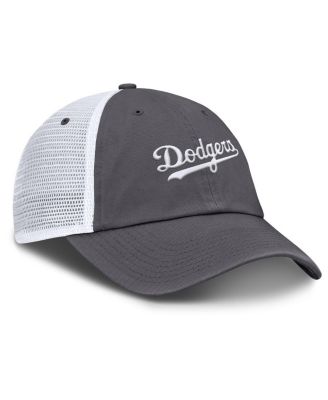 Men's Gray Los Angeles Dodgers Wordmark Club Adjustable Trucker Hat