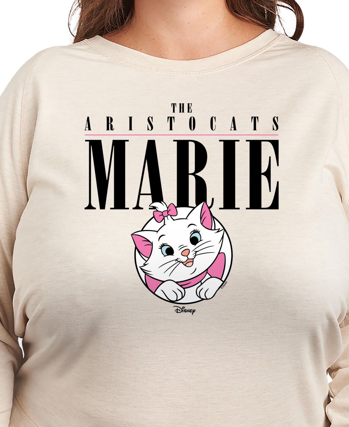 Hybrid Apparel Plus Size The Aristocats Marie Graphic Pullover T-shirt In Beige,khaki