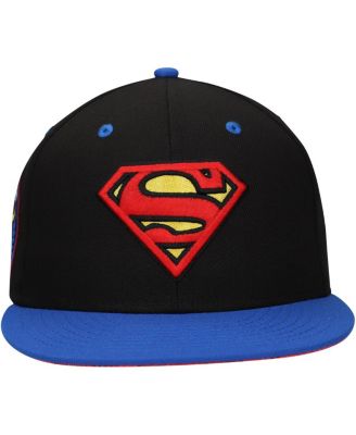Men's Black Superman Comic Undervisor Fitted Hat