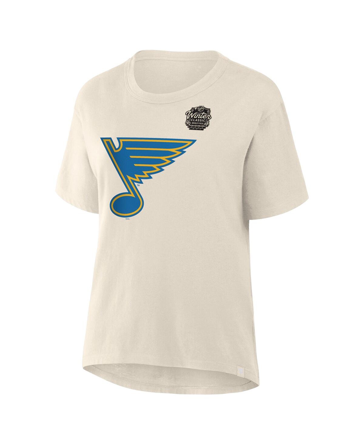 FANATICS WOMEN'S CREAM ST. LOUIS BLUES 2025 WINTER CLASSIC PRIMARY LOGO T-SHIRT 