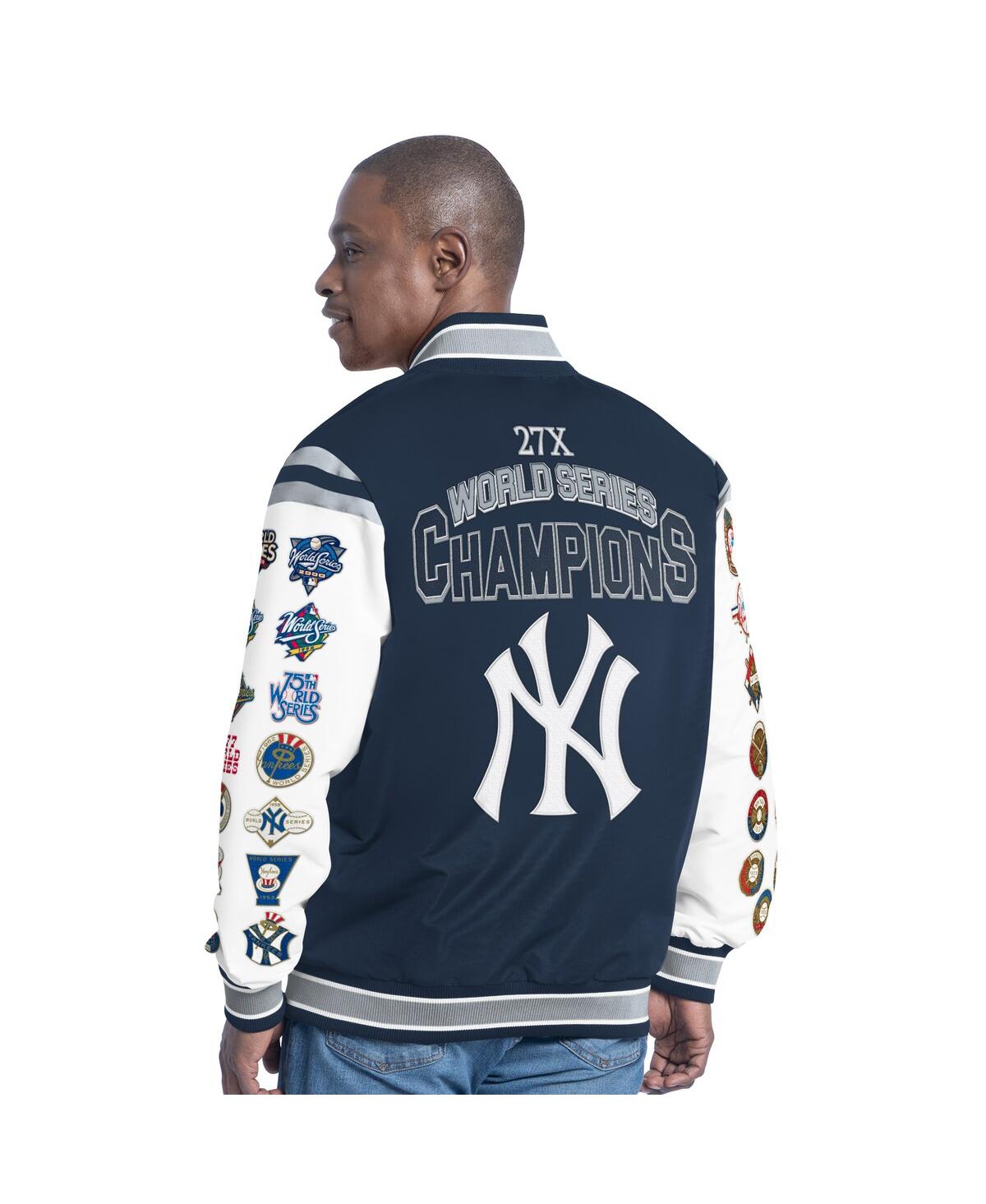 Shop G-iii Sports By Carl Banks Men's Navy New York Yankees Recruit Commemorative Full-snap Varsity Jacket