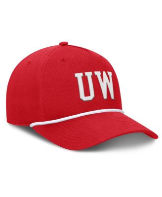 Men's Red Wisconsin Badgers Foul Ball Rope Adjustable Hat