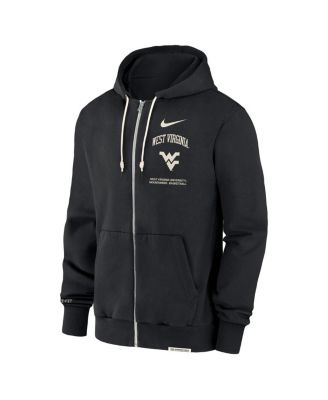 Men's Black West Virginia Mountaineers On-Court Performance Full-Zip Hoodie
