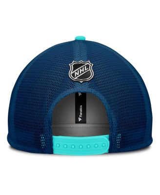 Men's White/Deep Sea Blue Seattle Kraken Authentic Pro Hometown Rink Foam Trucker Snapback Hat