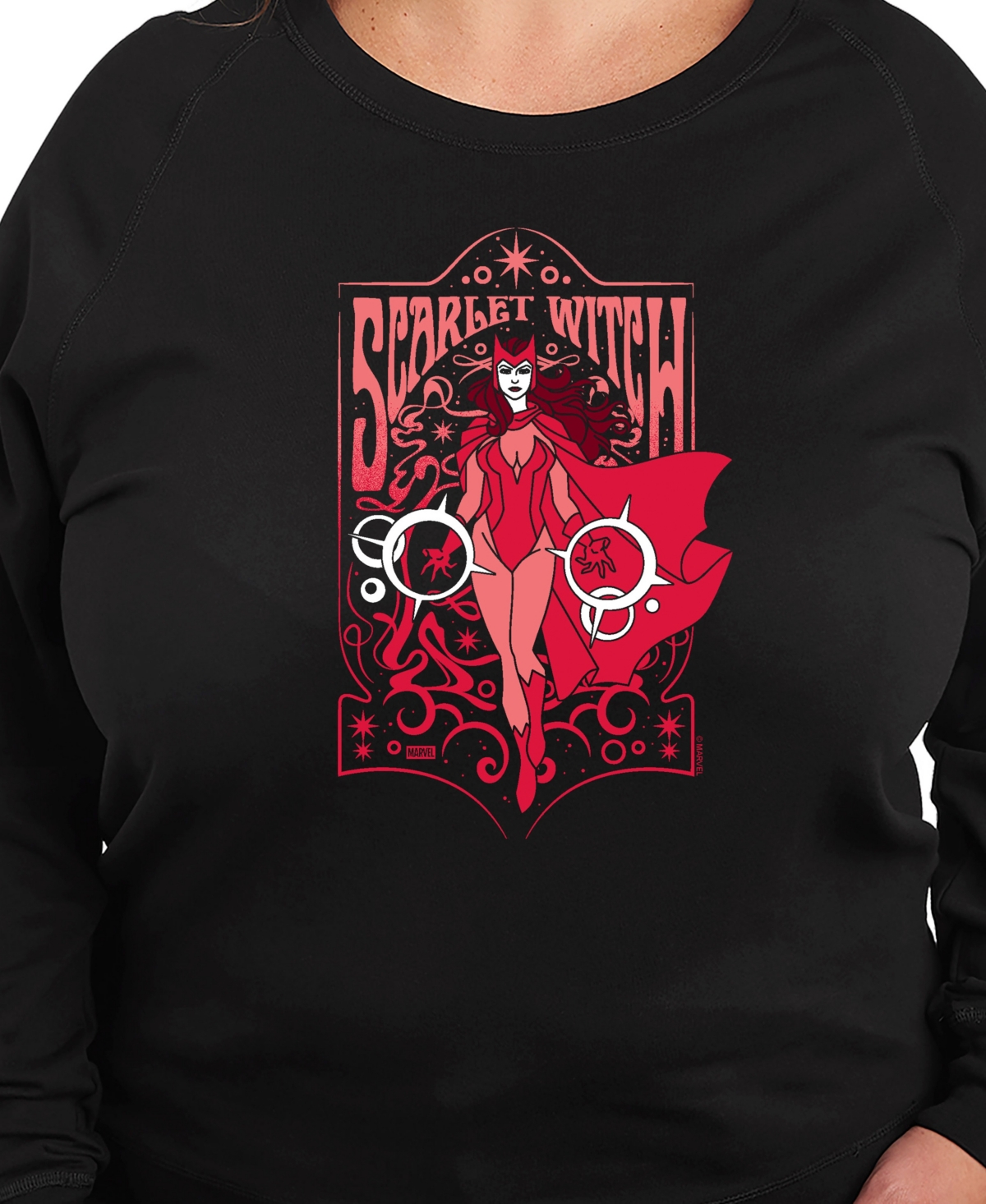 Hybrid Apparel Plus Size Scarlet Witch Graphic Pullover T-shirt In Black