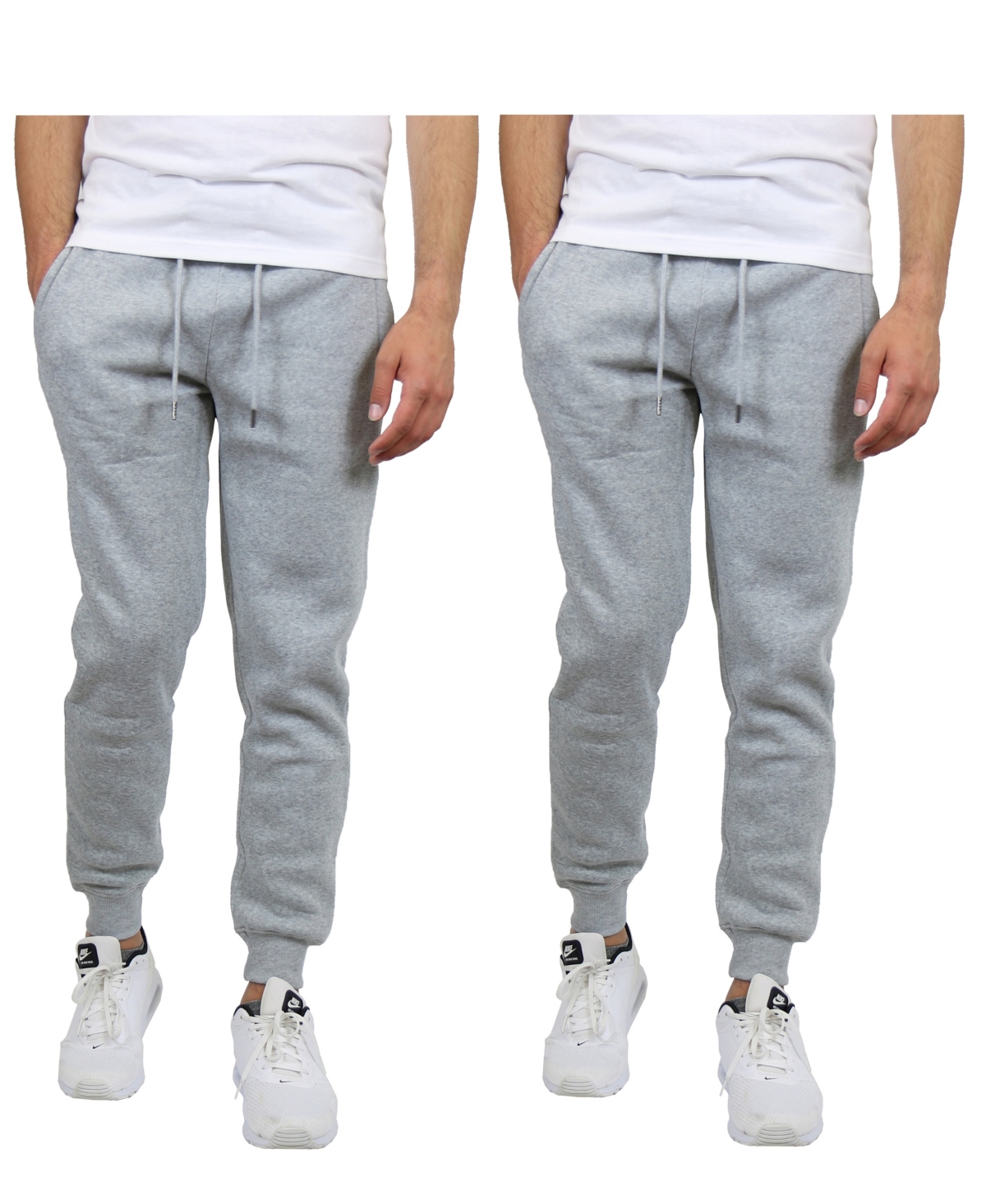 Blue Ice Men's 2-pack Fleece-lined Jogger Sweatpants In Heather Gray