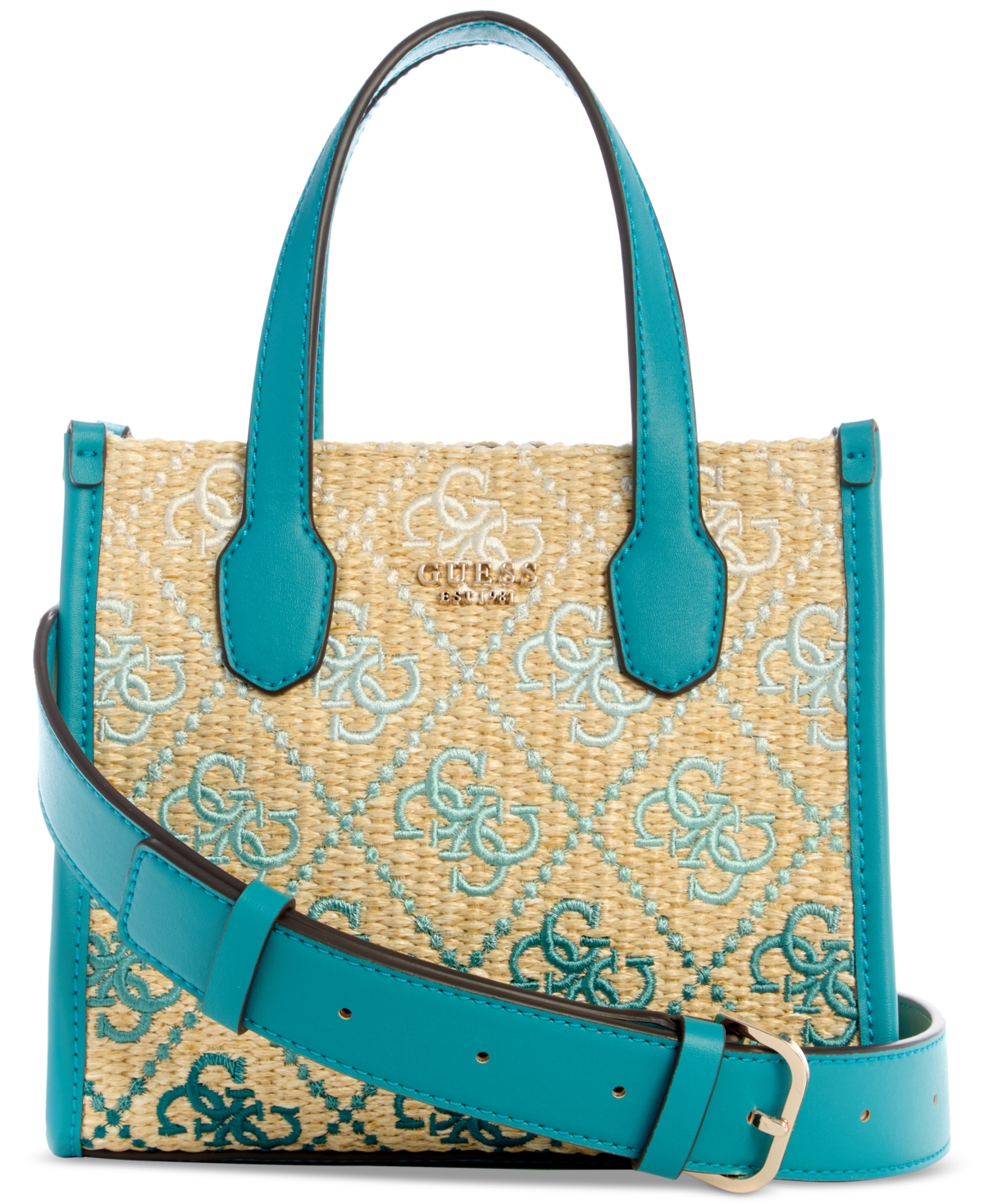 Silvana Two-Compartment Mini Tote - Teal Logo