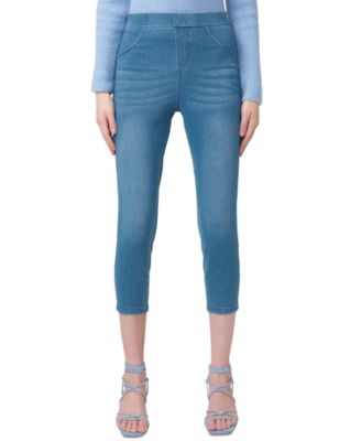 Women's Mid-Rise Pull-On Denim Capri Leggings
