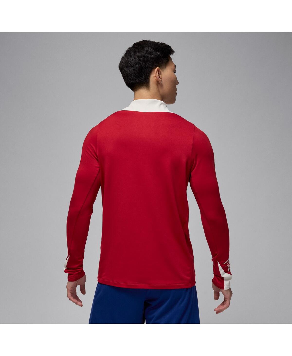 JORDAN MEN'S RED PARIS SAINT-GERMAIN FOURTH 2024/25 STRIKE DRILL SWEATSHIRT 