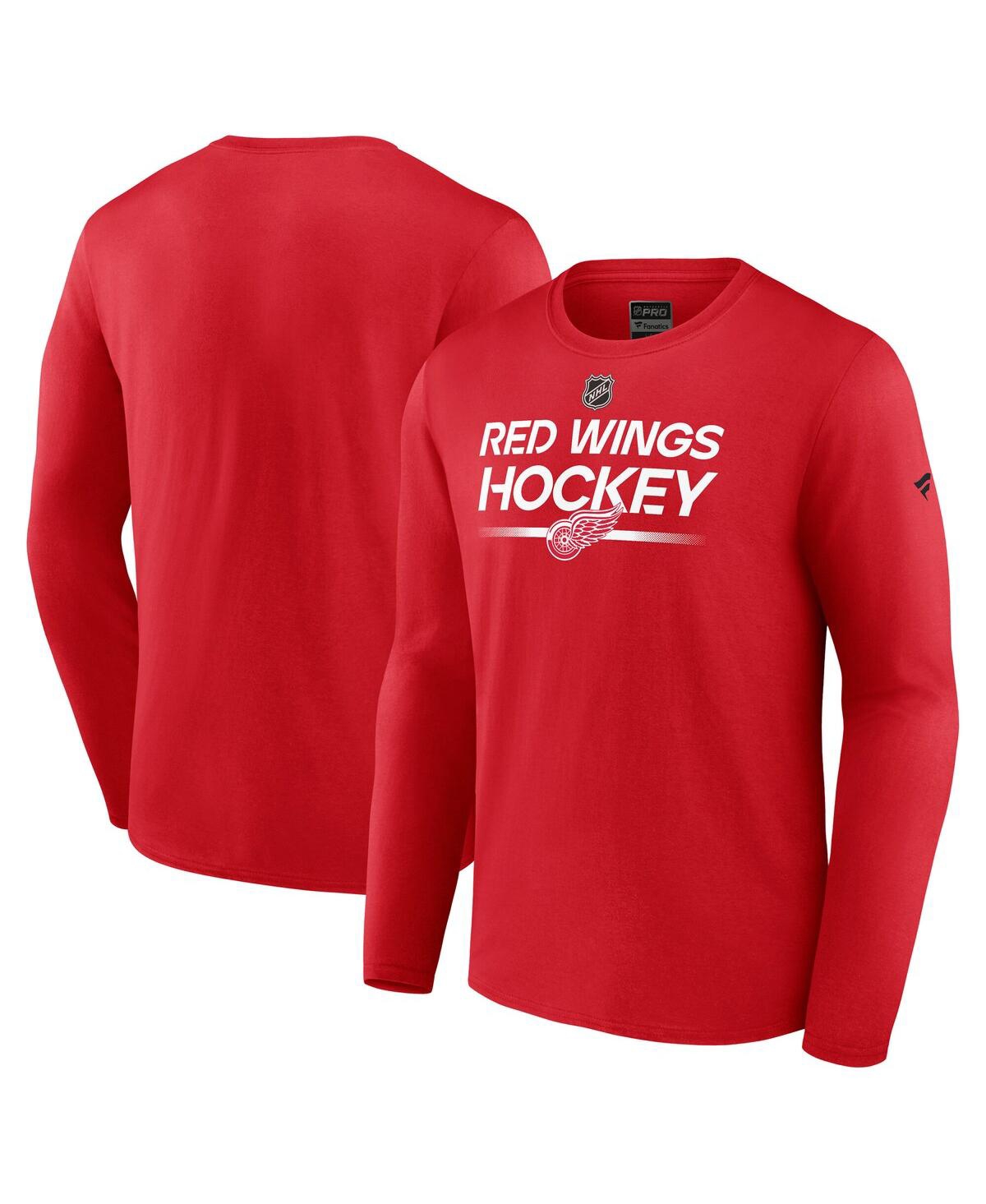 Fanatics Men's Red Detroit Red Wings Authentic Pro Primary Long Sleeve T-shirt In Red