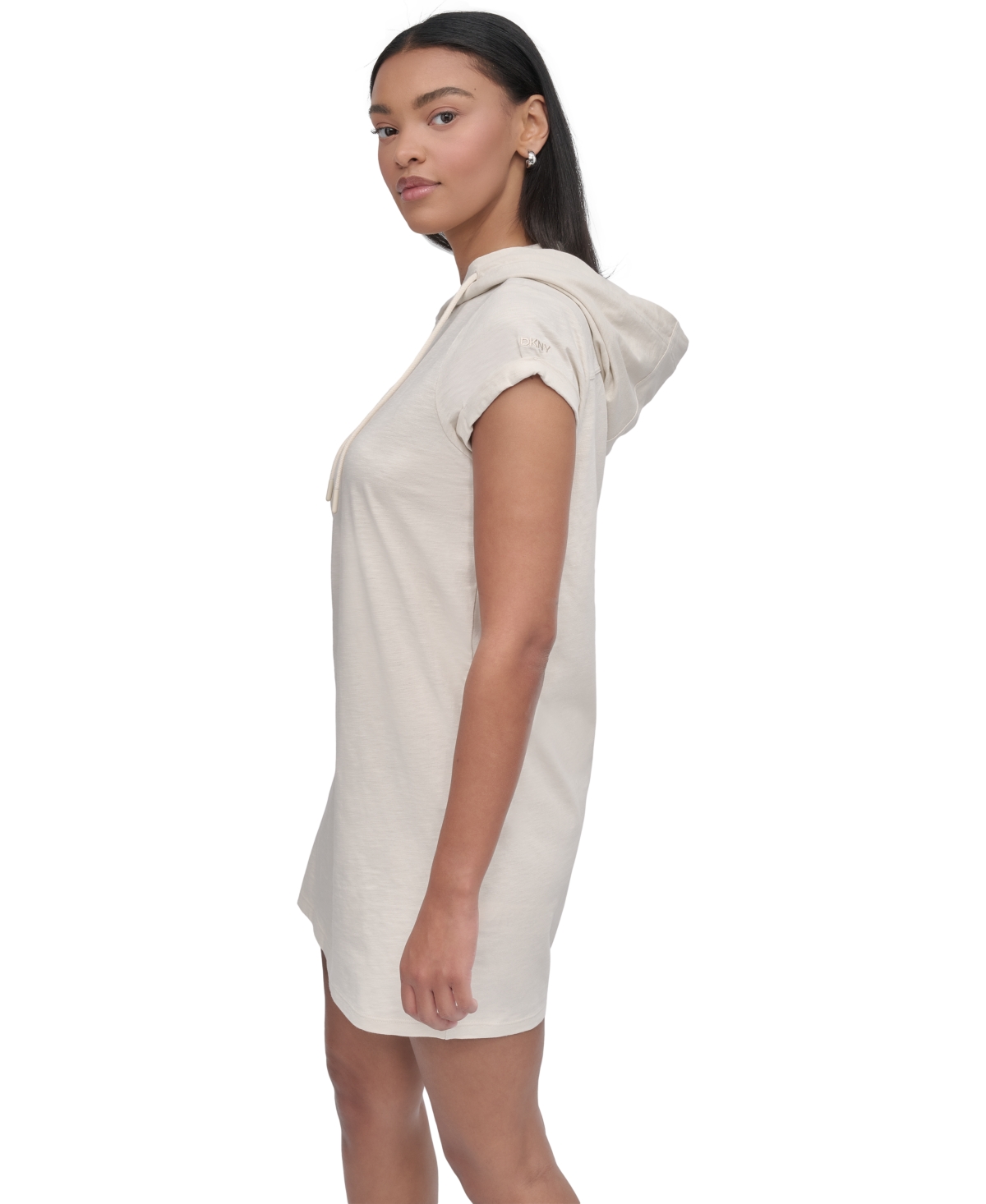 DKNY SPORT WOMEN'S ROLL-SLEEVE HOODED SNEAKER DRESS 