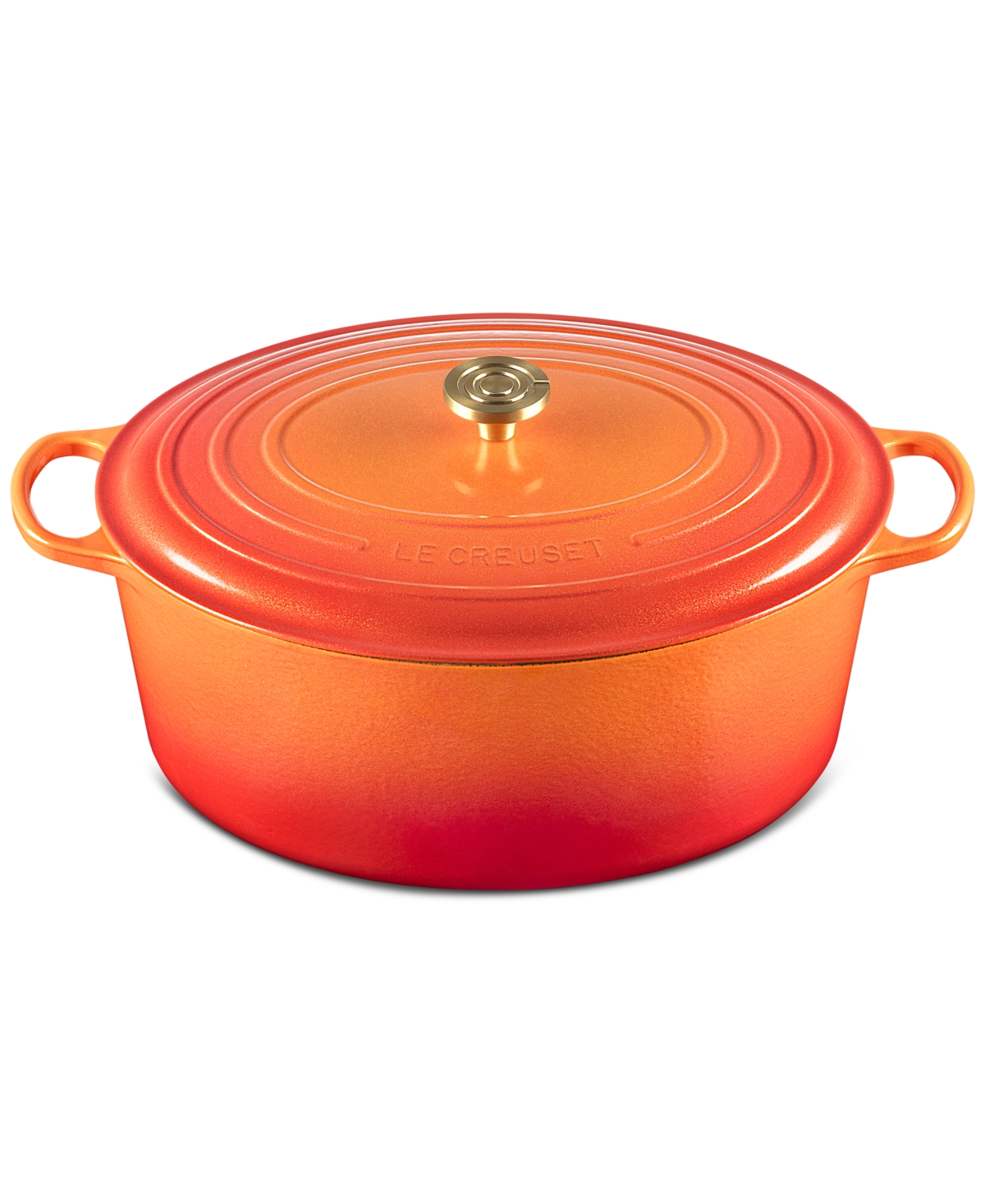 Le Creuset Signature 15.5-qt. Flamme Doree Oval Oven With Crucible Knob In Flamme Dor