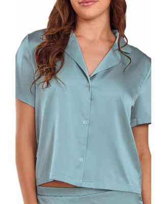 Women's Satin notch Shirt and Pant Pajama Set