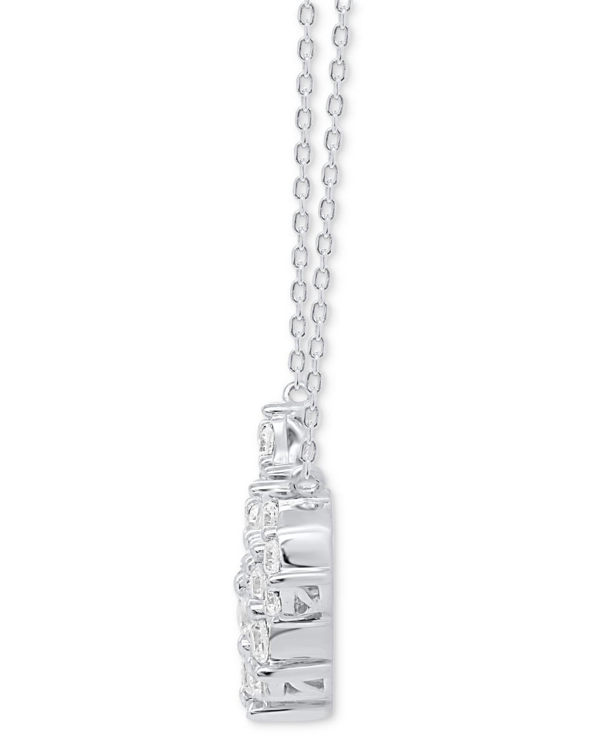 Forever Grown Diamonds Lab Grown Diamond Five Cluster 18" Necklace (2 Ct. T.w.) In Sterling Silver Or 14k Gold-plated Sterl In Sterling Silver