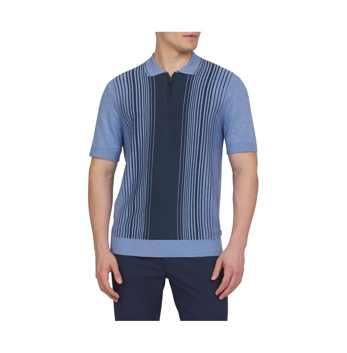 Men's Gabe Quarter-Zip Sweater Polo - Shady blue