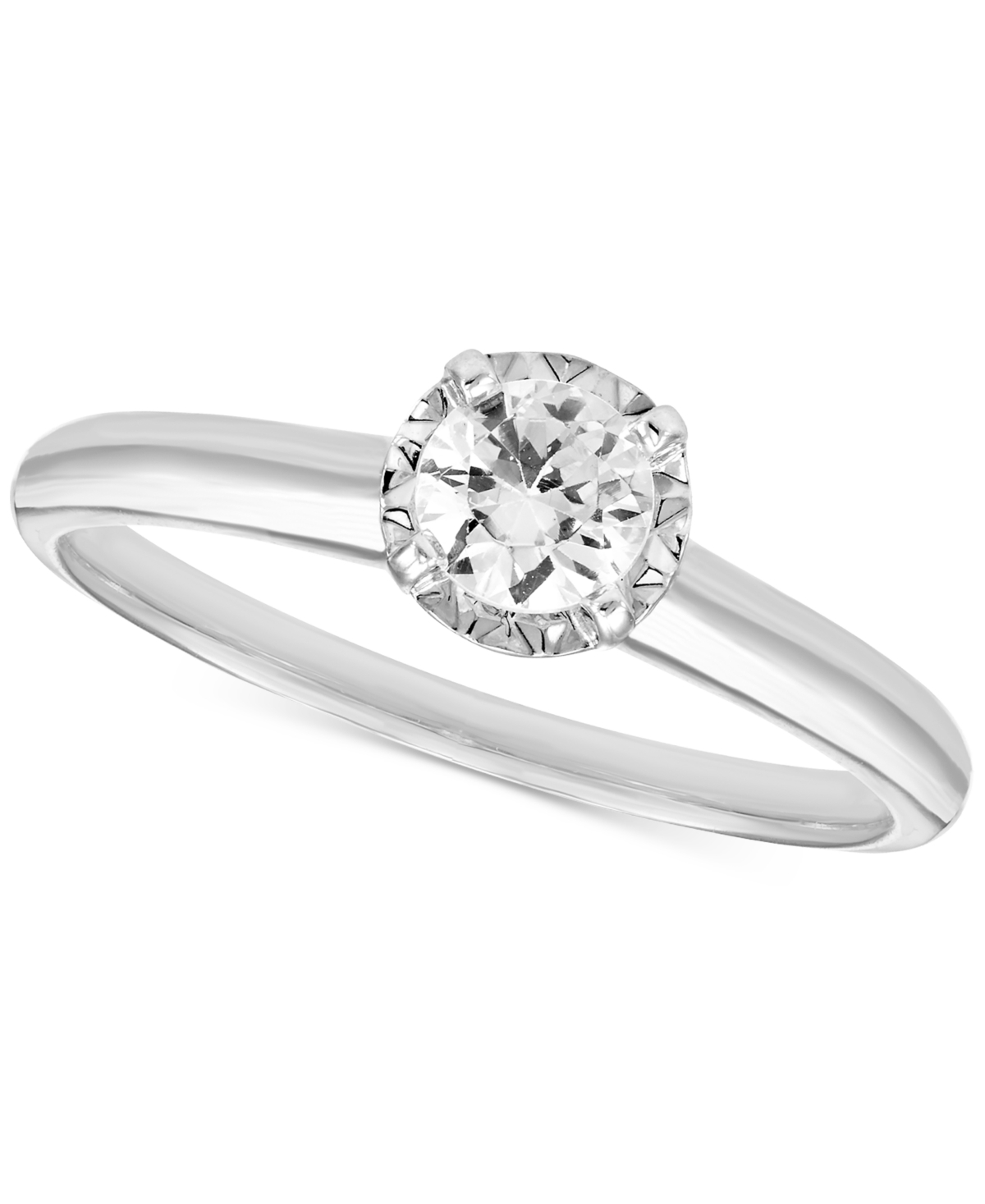 Macy's Diamond Solitaire Engagement Ring (1/4 Ct. T.w.) In 14k White Gold In White Gold