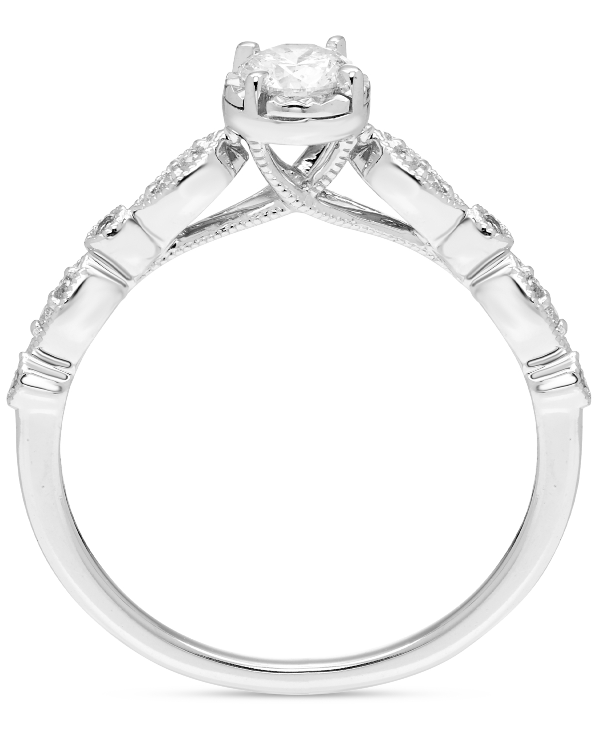 Macy's Diamond Engagement Ring (1/3 Ct. T.w.) In 14k White Gold In White Gold
