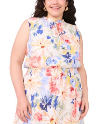 Plus Size Split-Neck Sleeveless Maxi Dress