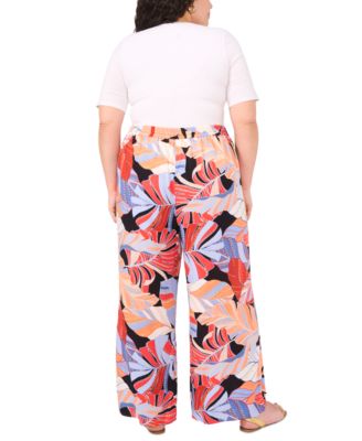 Women's Tropical-Print Drawstring-Waist Wide-Leg Pants, XS-3X