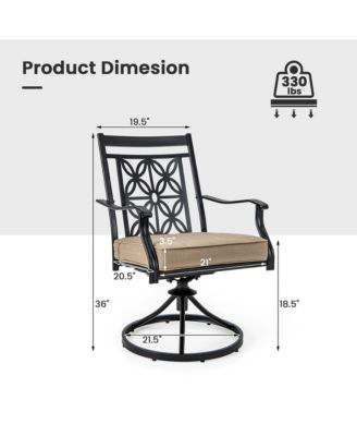 Patio Swivel Chair 4 PCS Outdoor Bistro Dining Chair Blossom Pattern Backrest