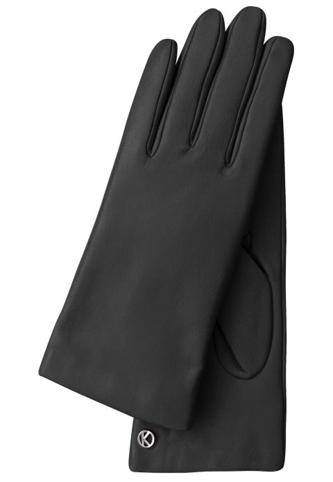 Женские перчатки KESSLER Women`s extra long Premium Lamb Leather Touchscreen Gloves Style Lola Long Cashmere Lining, цвет: Чёрный