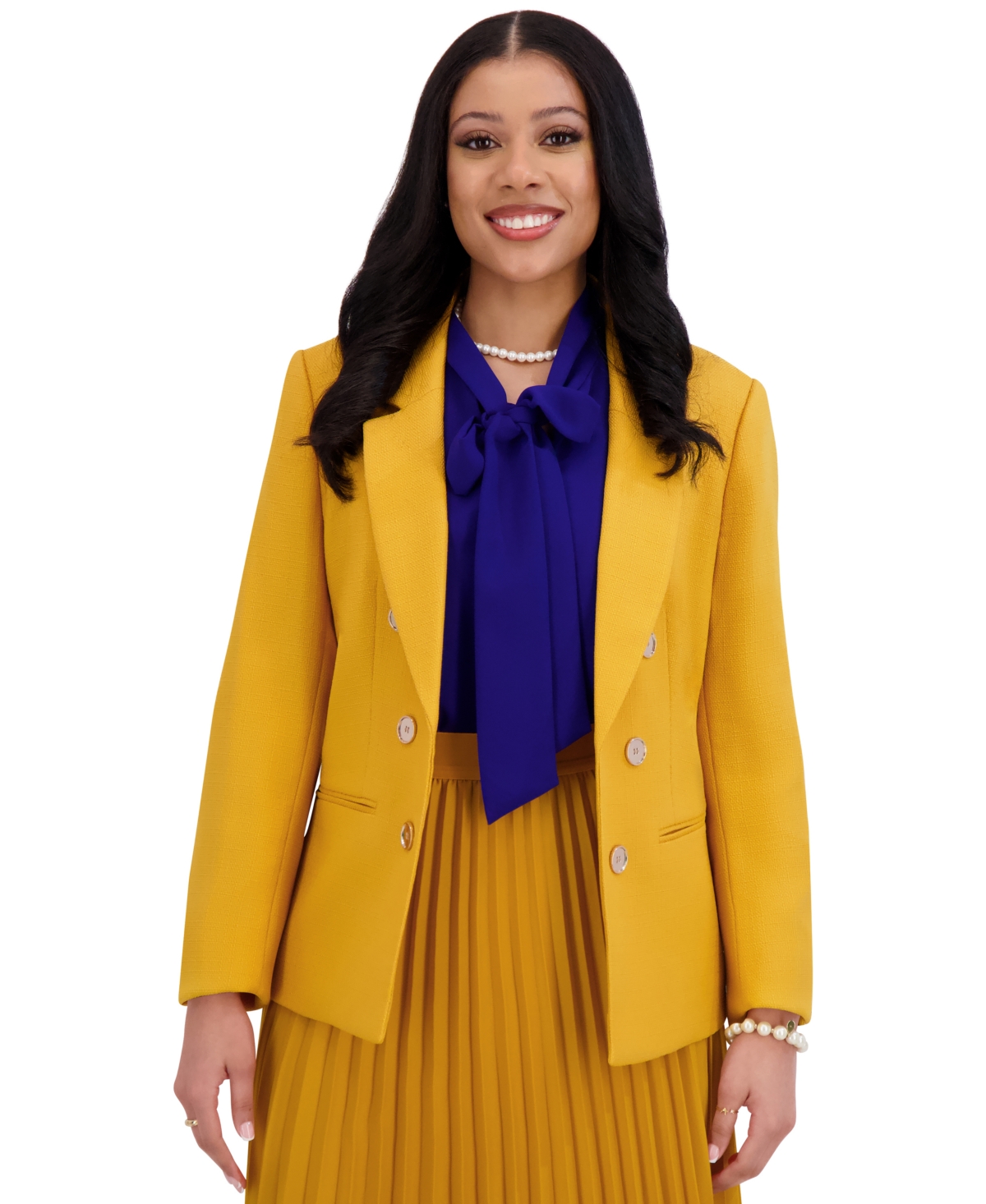 Kasper Women's Faux Double-breasted Blazer, Regular & Plus Sizes In Gold Signature