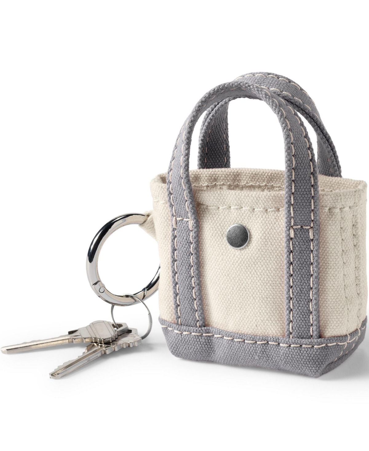 Mini Canvas Tote Charm - Natural/black